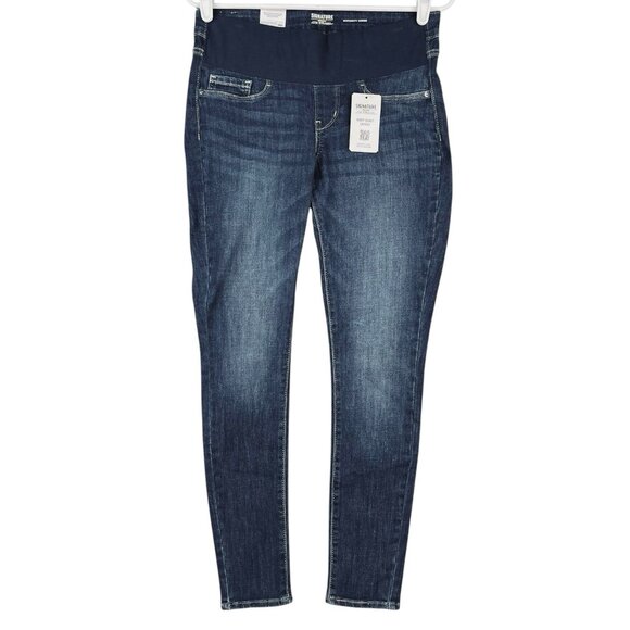 Levi Strauss Women Stretch Blue Maternity Baby Bump Skinny Jeans Size Small NWT - Picture 1 of 13